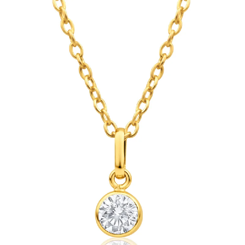 Huge Savings On Timeless Jewelry Collections 9ct Yellow Gold Cubic Round Zirconia 5mm Pendant