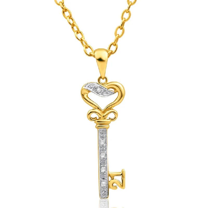 Holiday Jewelry Sale – Perfect Gifts At The Best Prices 9ct Yellow Gold Diamond Set '21' Key Pendant