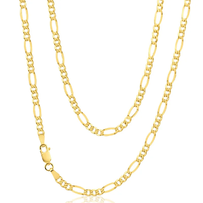 Discounted Jewelry For A Glamorous Look Daily Deals 9ct Yellow Gold Figaro 50cm 80 Gauge Chain