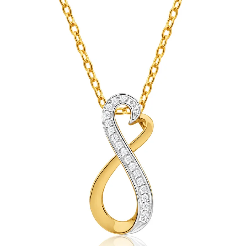 Limited-Stock Jewelry Sale – Shop Before It's Gone 9ct Yellow Gold Infinite Love Diamond Pendant