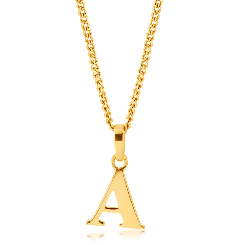 Exclusive Jewelry Sale – Grab Timeless Pieces Now 9ct Yellow Gold Initial "A" Pendant