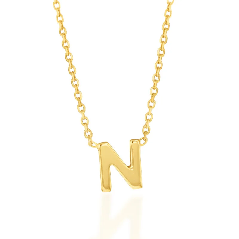 Limited-Time Jewelry Sale – Elegant Styles At Less Mega Sales 9ct Yellow Gold Initial "N" Pendant On 43cm Chain