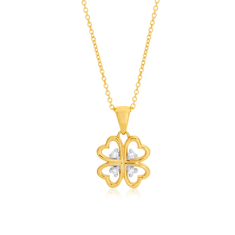 Versatile Layering Jewelry For Effortless Chic Best Sellers 9ct Yellow Gold Luxurious Diamond Pendant With 45cm Chain