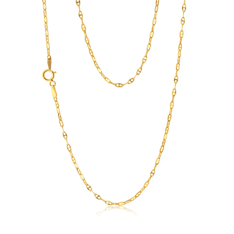 Shop Fine Jewelry With Amazing Deals Fresh Fashion Discounts 9CT Yellow Gold Mini Flat Rambo 45cm Chain