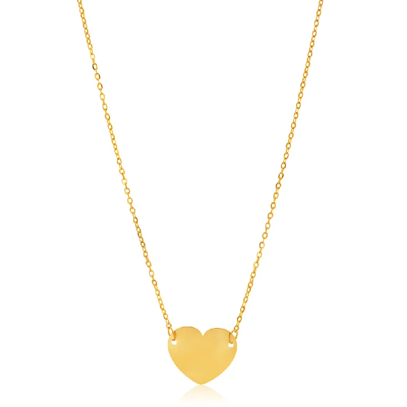 Stunning Jewelry At Even More Stunning Prices Big Savings 9ct Yellow Gold Plain Heart Disc Pendant on 42cm Chain