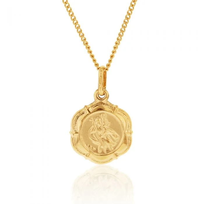 Exclusive Jewelry Offers – Shine For Less Exclusive Discounts 9ct Yellow Gold Saint Christopher Pendant 6 sided