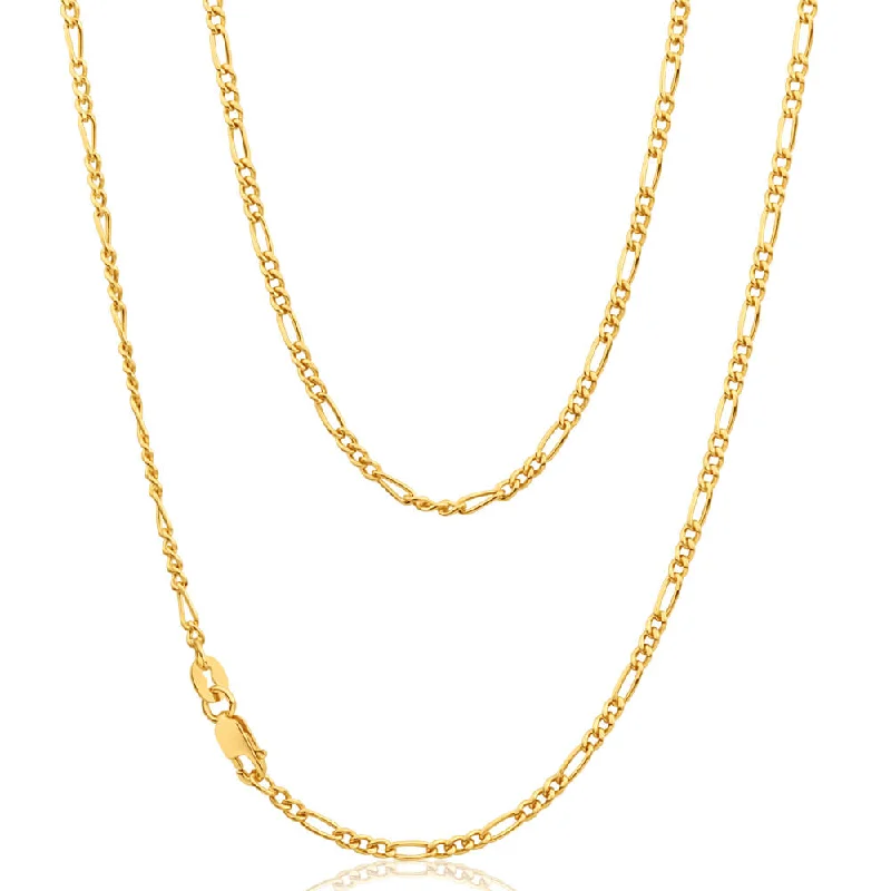 Limited-Stock Jewelry Sale – Shop Before It's Gone Premium Style Offers 9ct Yellow Gold Silver Filled 45cm Figaro Chain 60 Gauge