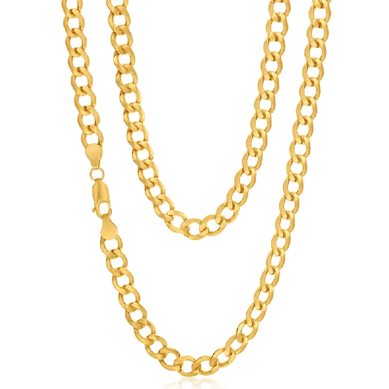 Special Deals On Handcrafted And Designer Jewelry 9ct Yellow Gold Silver Filled 55cm Curb Chain