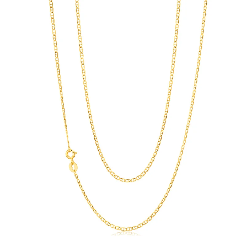 Elegant Jewelry, Exclusive Prices – Shop Now Fashion Essentials 9ct Yellow Gold Silver Filled Anchor Link 50cm Chain 40 Gauge