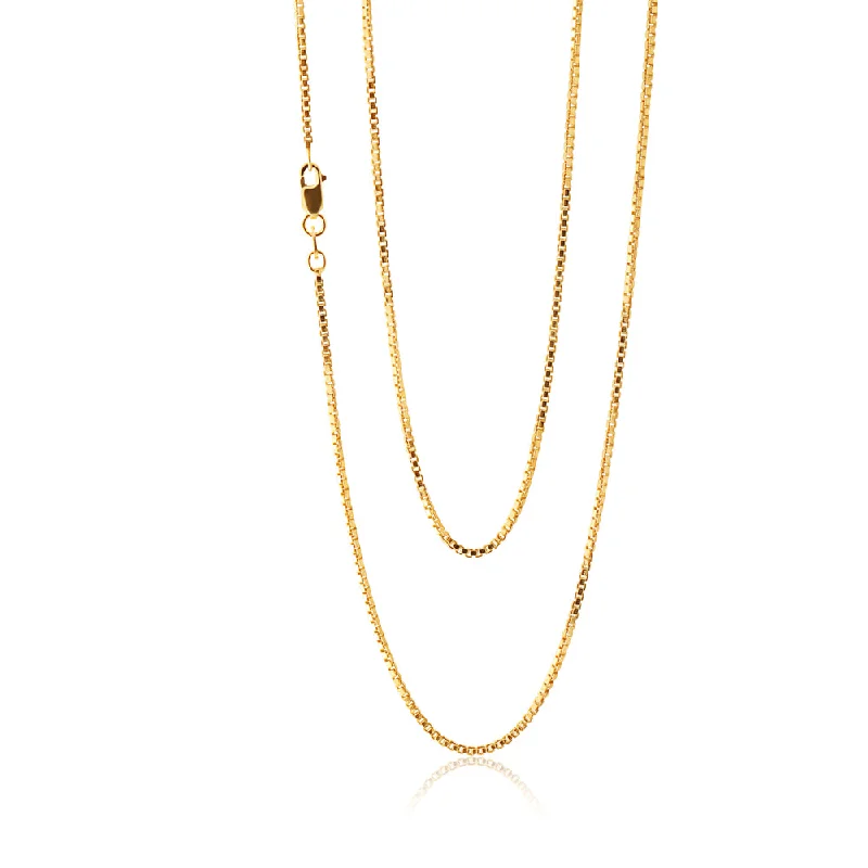 Jewelry Sale Bonanza – Grab Your Sparkle Now 9ct Yellow Gold Silver FIlled Box Link 50cm Chain