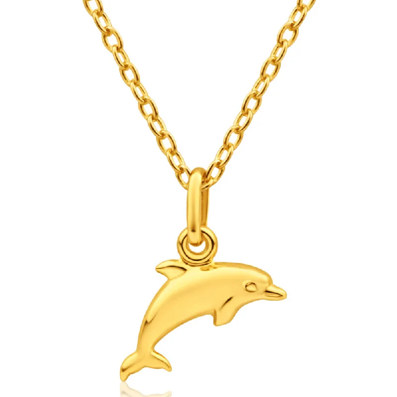 Shop Elegant Jewelry At Unbeatable Prices Flash Sale Starts 9ct Yellow Gold Silver Filled Dolphin Pendant