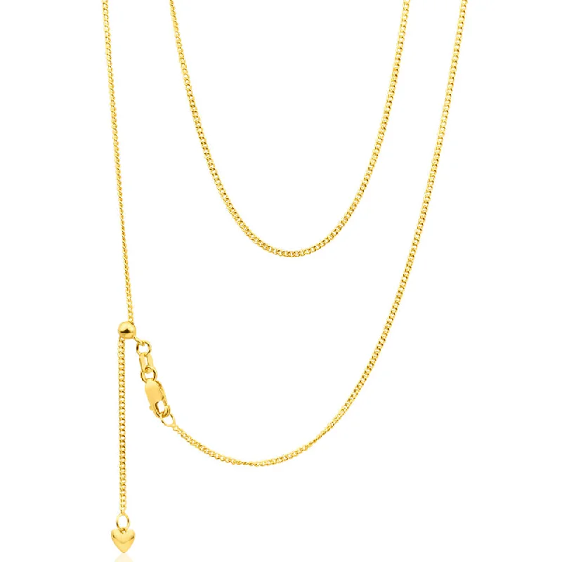 Gorgeous Jewelry, Limited-Time Savings Smart Casual Deals 9ct Yellow Gold Silver Filled Extend 55cm Curb Chain 40 Gauge