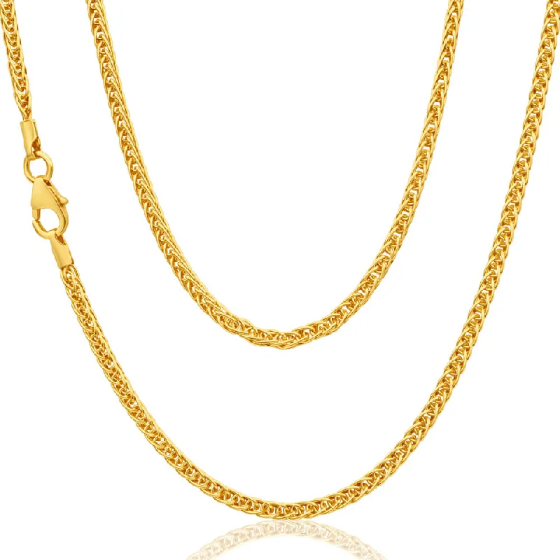 Discover Unique Jewelry With Special Limited-Time Offers Essentials On Sale 9ct Yellow Gold Silver Filled Wheat Sq 45cm Chain