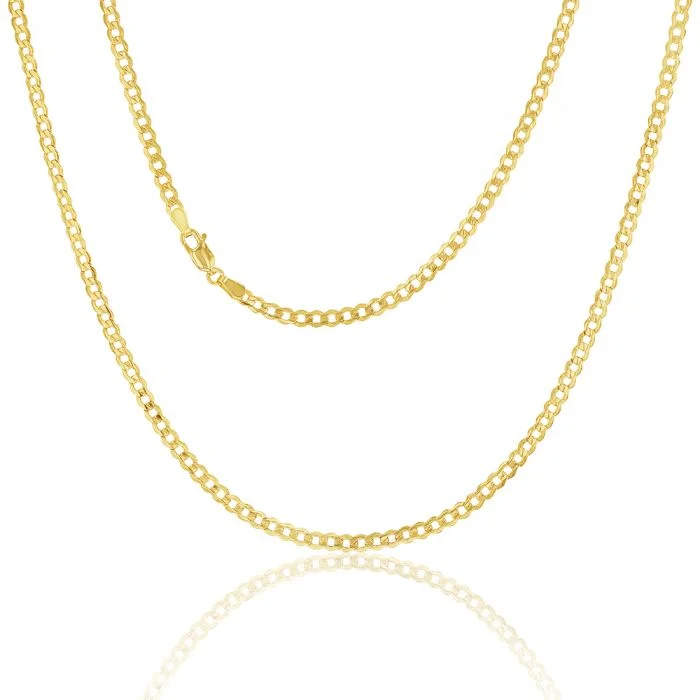 Exclusive Jewelry Markdowns – Limited-Time Offer Latest Trends 9ct Yellow Gold Silverfilled Curb 80 Gauge 55cm Chain