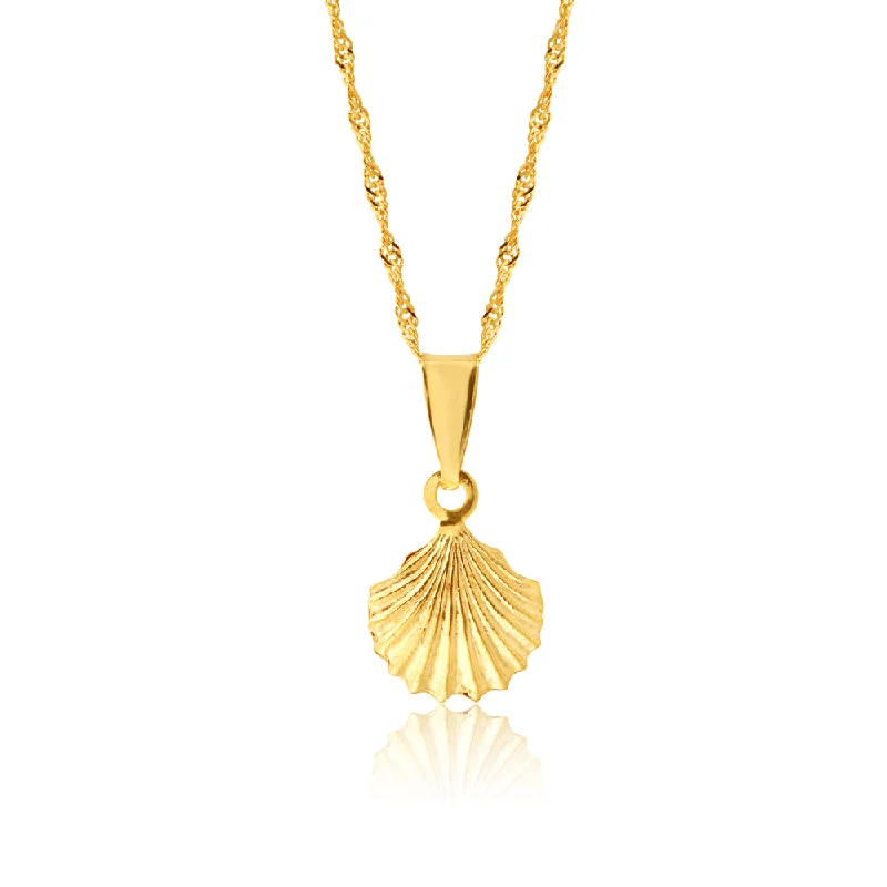 Holiday Jewelry Sale – Perfect Gifts At Great Prices 9ct Yellow Gold Silverfilled Shell Pendant with 20 gauge 45cm Chain