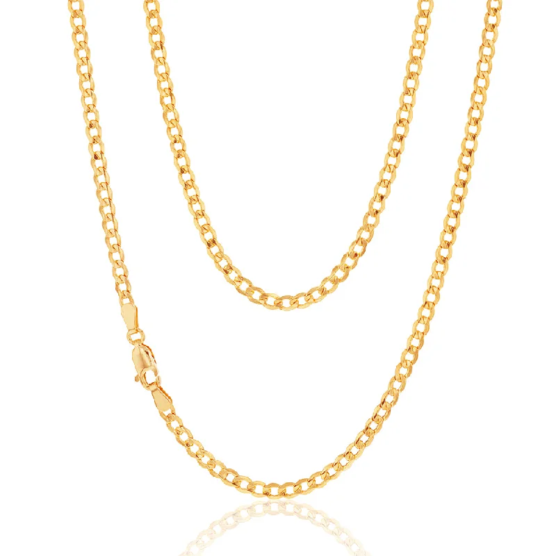 Don't Miss Our Biggest Jewelry Sale Of The Season Edgy Fashion Deals 9ct Yellow Gold Silverfilled Super Flat Curb 80 Gauge 45cm Chain