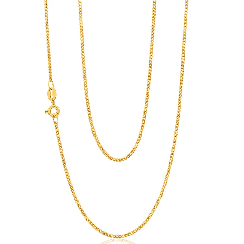 Buy More, Save More On Stunning Jewelry Pieces Additional Time-Limited Offers 9ct Yellow Solid Gold 50cm 40 Gauge Curb Chain