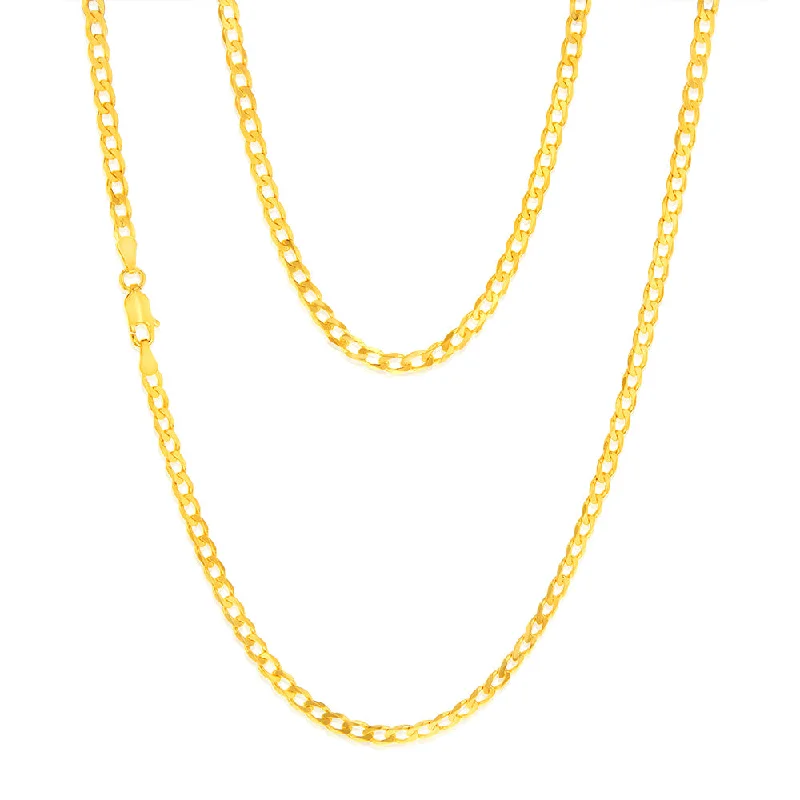 Upgrade Your Jewelry Collection For Less 9ct Yellow Solid Gold 50cm Curb Chain 100Gauge