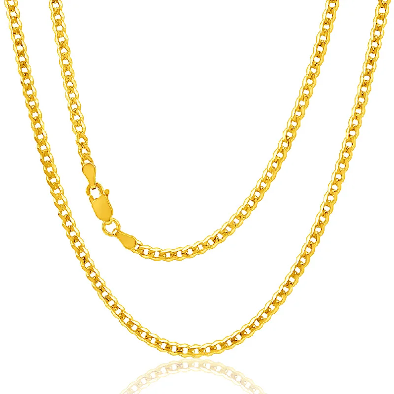 Unique Jewelry Designs Now At Discounted Rates Best Deals Of The Season 9ct Yellow Solid Gold 50cm  Curb Chain 80 Gauge