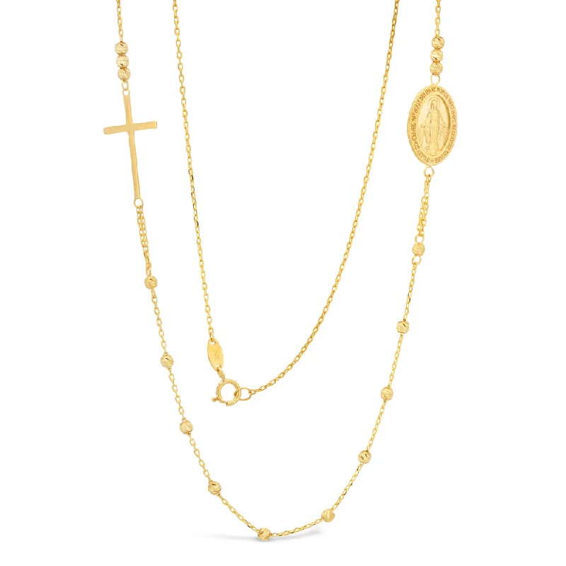 Don't Miss Out On Bestselling Jewelry At Special Prices 9ct Yellow Solid Gold Diamond Cut Beads Religious Chain