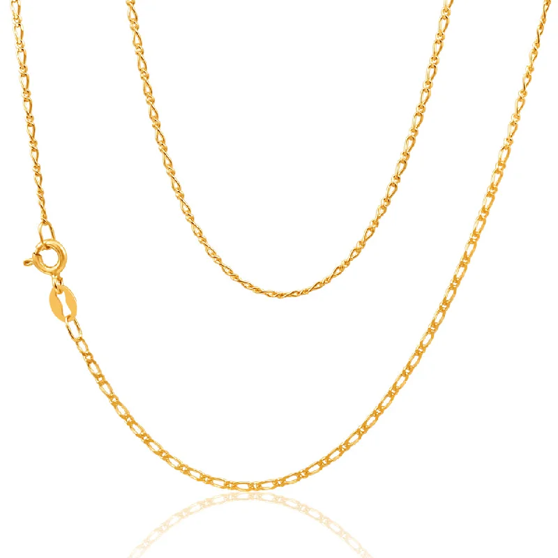 Elegant Jewelry, Exclusive Prices – Shop Now Big Discounts 9ct Yellow Solid Gold Figaro 1:1 Chain 45cm in 40Gauge