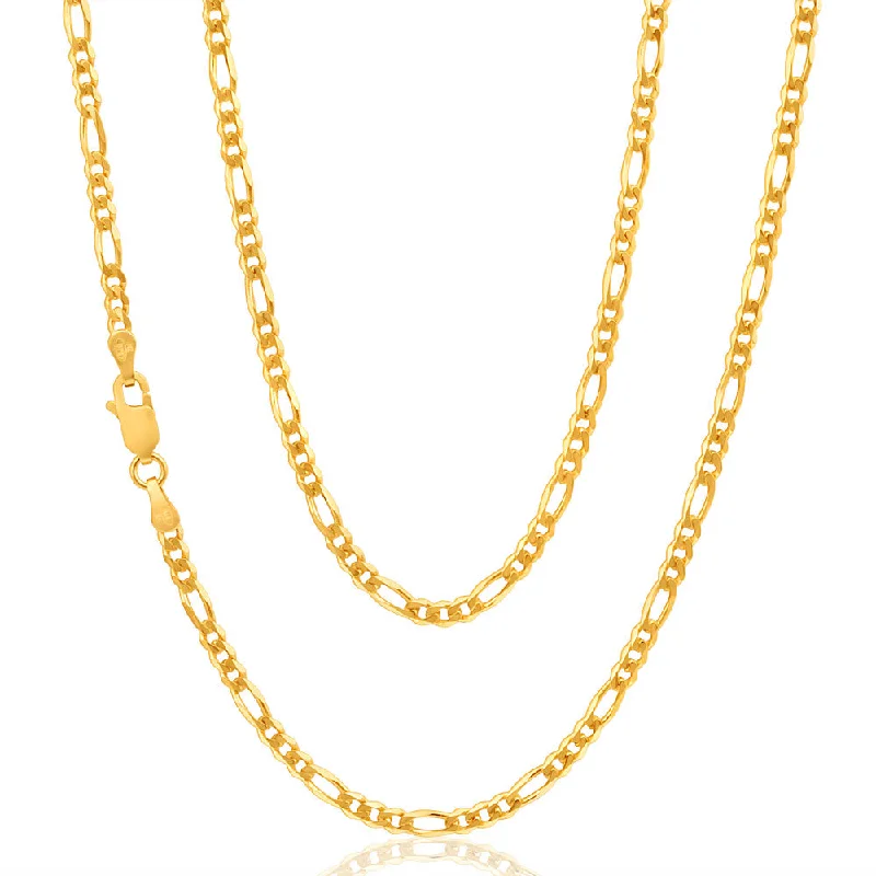 Affordable Glamour – Premium Jewelry For Less 9ct Yellow Solid Gold Figaro 1:3 80 Gauge 50cm chain