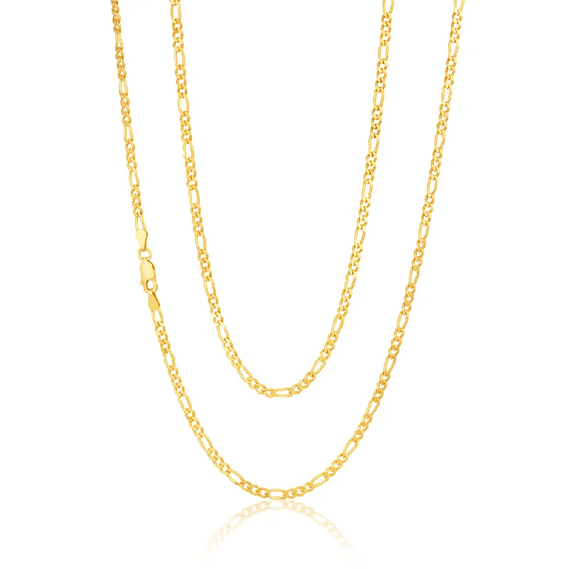 Celebrate Every Occasion With Sparkling Savings 9ct Yellow Solid Gold Figaro Chain 70cm in 80 Gauge