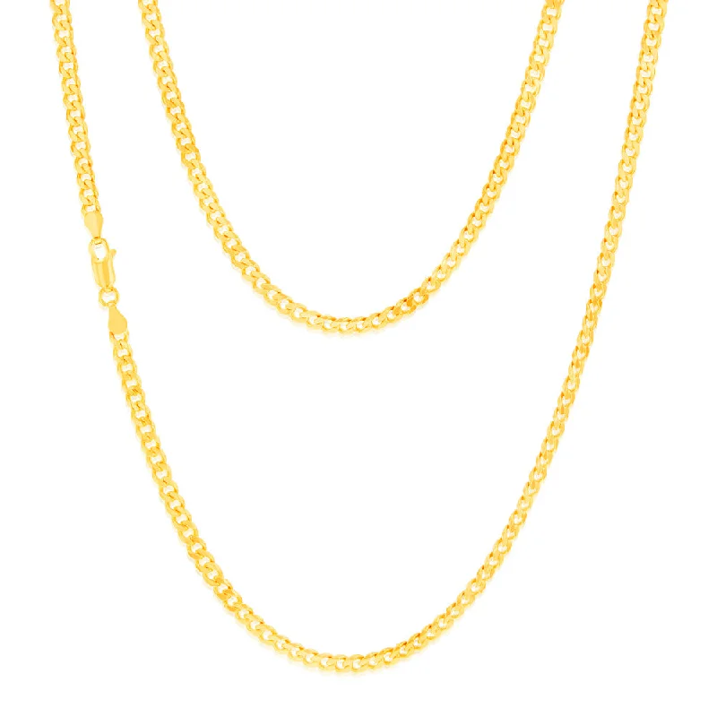 Personalized Jewelry Sale – Unique Gifts At Low Prices Ends Soon 9ct Yellow Solid Gold Flat Bevelled Curb 55cm Chain 120gauge