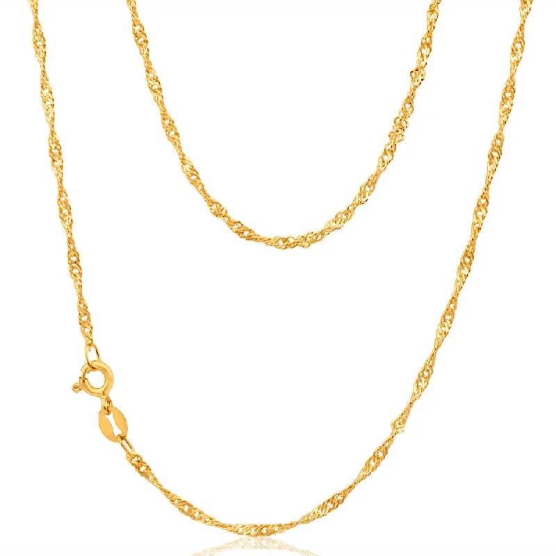 Shop Modern Jewelry Collections With Exclusive Discounts Fashion Forward 9ct Yellow Solid Gold Singapore 45cm Chain 30 Gauge