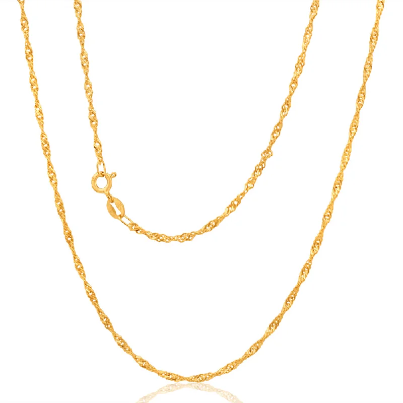 Affordable Glamour – Premium Jewelry For Less Fresh Fashion Discounts 9ct Yellow Solid Gold Singapore 50cm Chain 30 Gauge