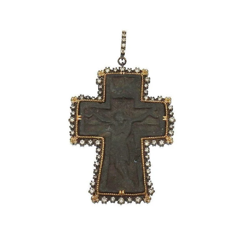 Big Discounts On Elegant Jewelry Collections Luxury Fashion Discounts Ancient Russian Cross with Diamond Bezel