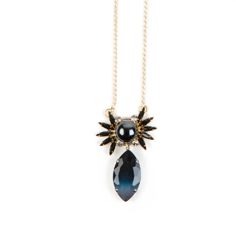 Trending Jewelry Styles Now At Limited-Time Discounts Black And Dark Blue Crystal Necklace