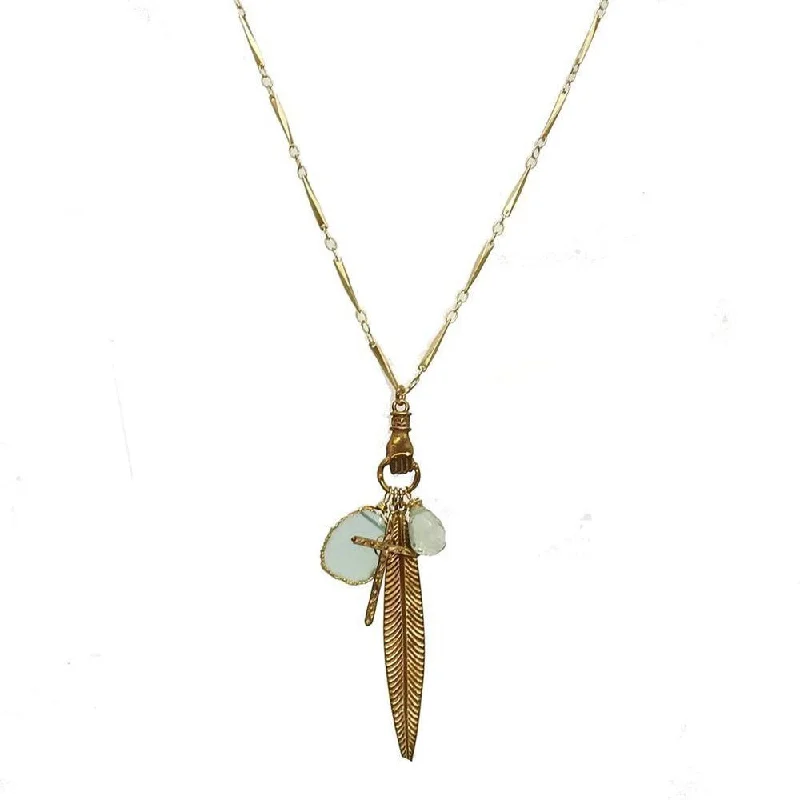 Jewelry Sale – Exclusive Styles At Lower Prices Bronze Feather and Cross Necklace