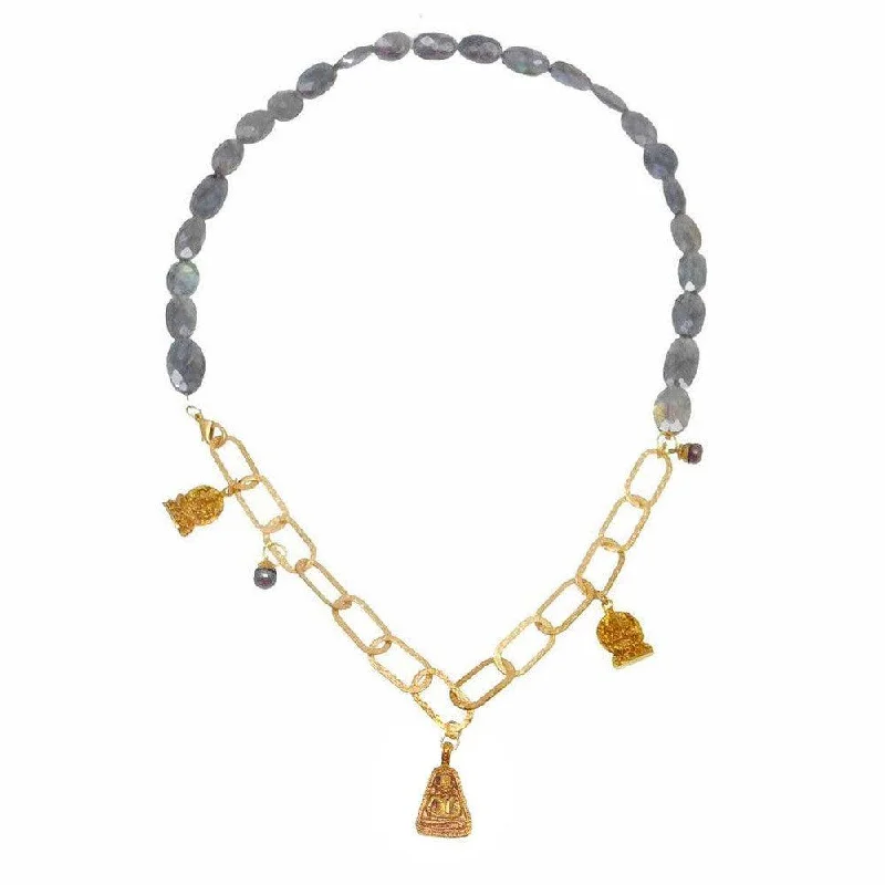 Dazzle In Elegance With Our Biggest Jewelry Sale Buddha Charms Labradorite Necklace