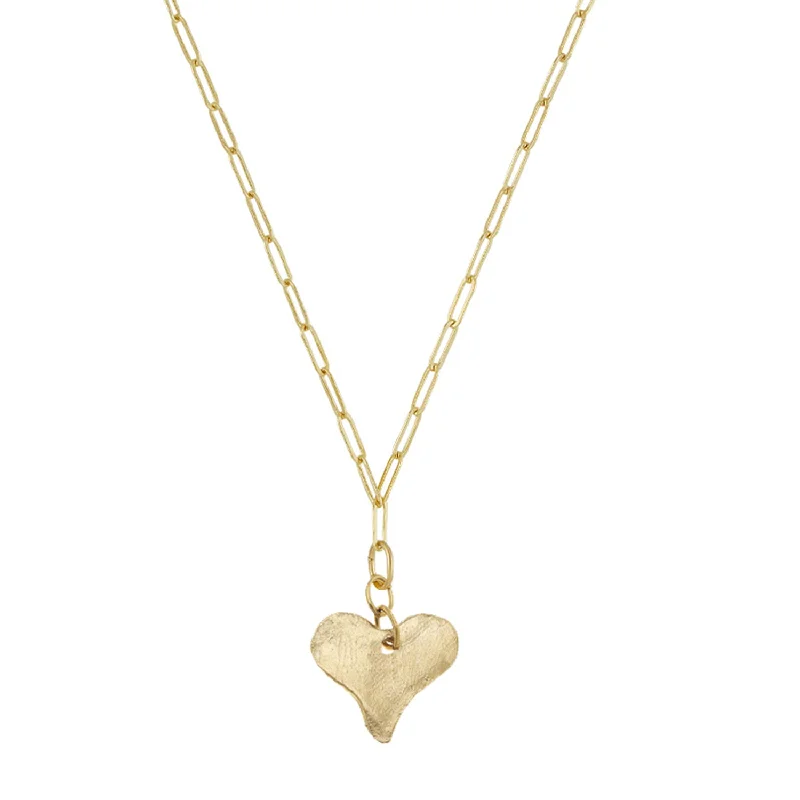 Bold And Beautiful Jewelry Now At Irresistible Prices Heart Pendant Necklace on Paper Clip Chain