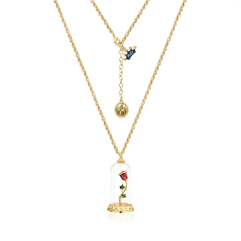 Exclusive Jewelry Markdowns – Limited-Time Offer Vintage Style Deals DISNEY Beauty and the Beast Enchanted Rose Necklace