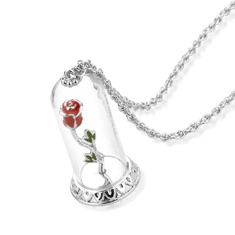 Your Dream Jewelry At Dream Prices – Shop Now DISNEY Beauty and The Beast Enchanted Rose Necklace