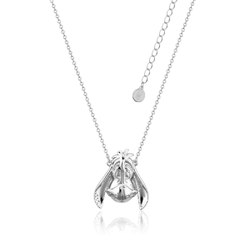 Fashion-Forward Jewelry At Incredible Prices Disney White Gold Plated Winnie The Pooh Eeyore Pendant On 45+7cm Chain