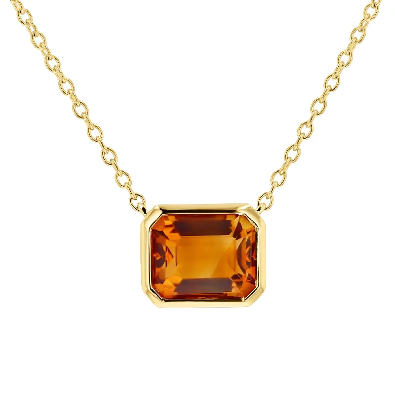 Shop Handcrafted Jewelry At Special Promotional Rates Fashionista Sale East-West Citrine Pendant Necklace