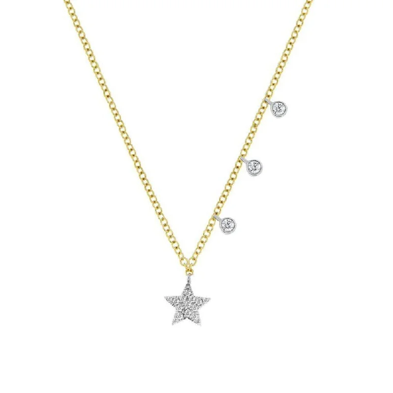 Grab Your Dream Jewelry At The Lowest Prices Crazy Price Slashing Essential Star Necklace with Diamond Bezels in Yellow Gold