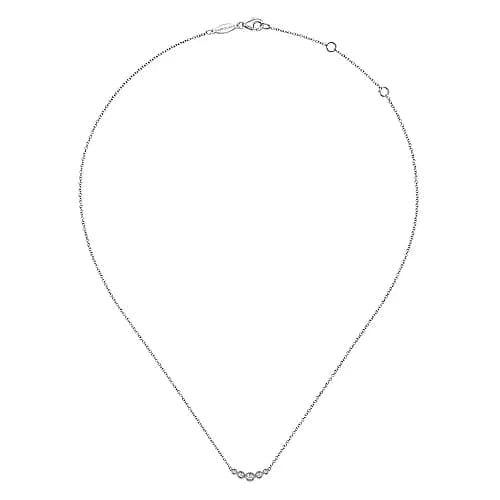 Eco-Friendly Sustainable Jewelry For Conscious Buyers Trendy Fashion Sale Gabriel & Co. White Gold Curved Diamond Bar Necklace