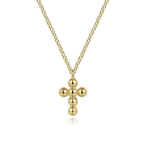 Fashion-Forward Geometric Jewelry For Contemporary Style Inspired By You, Designed For You Gabriel & Co. Yellow Gold Bujukan Cross Pendant Necklace