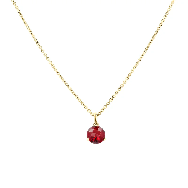 Limited-Time Offer On Elegant Jewelry Pieces Trendy Street Style Garnet Solitaire Pendant