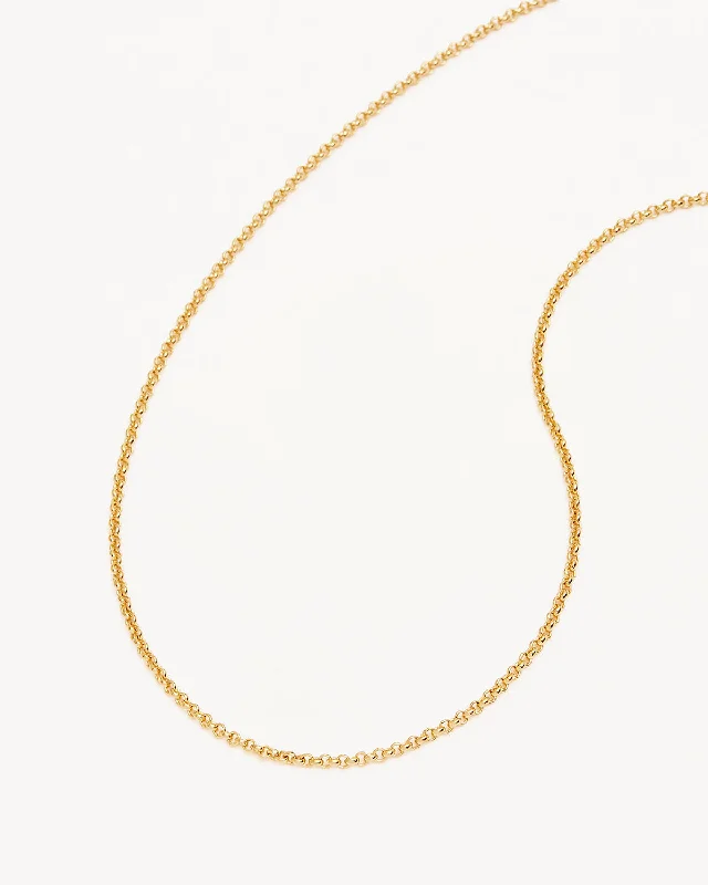 Exclusive Gemstone Jewelry At Special Prices Trendy Styles 18k Gold Vermeil 19" 2mm Belcher Chain Necklace