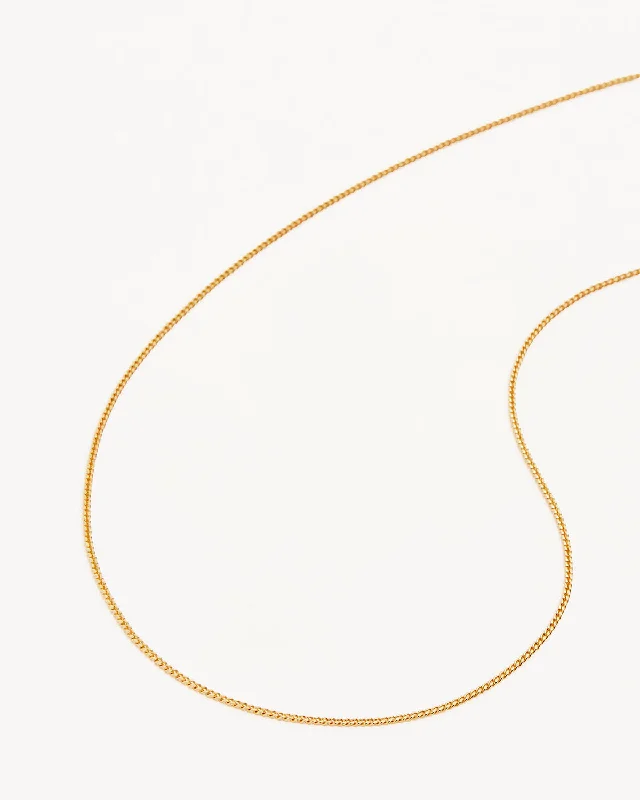 Seasonal Jewelry Deals – Elevate Your Style 18k Gold Vermeil 19" Fine Curb Chain Necklace