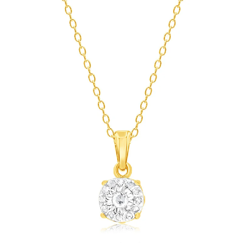 The Perfect Accessory For Less – Jewelry Sale Live Timeless Style Promotions Gold Plated Sterling Silver 1/10 Carat Natural Diamond Pendant on 46cm Chain