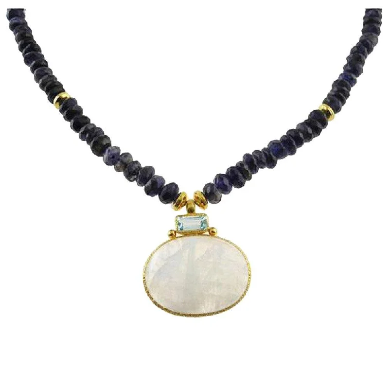 Unlock Unbeatable Jewelry Deals Before They’Re Gone Iolite and Blue Topaz and Moonstone Necklace