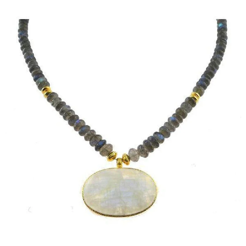 Jewelry Sale Bonanza – Grab Your Sparkle Now Labradorite and Moonstone Necklace