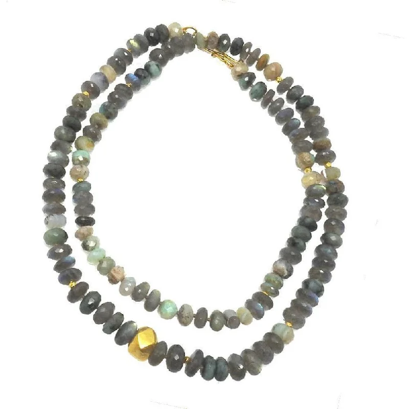 Big Discounts On Elegant Jewelry Collections Limited-Time Offer Labradorite, Chrysophase Necklace