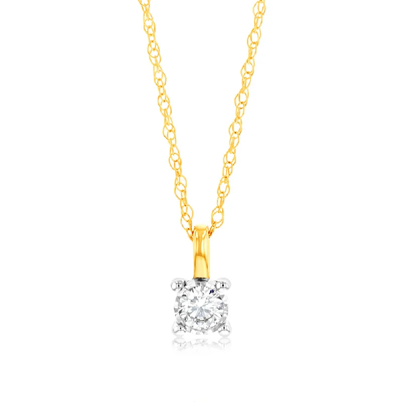 Buy More, Save More On Stunning Jewelry Pieces Luminesce Lab Grown Diamond Solitaire Pendant in 9ct Yellow Gold With Chain